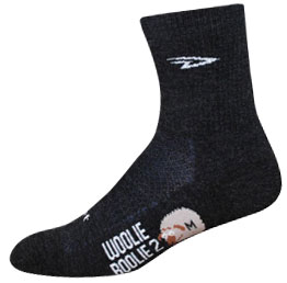 DeFeet Woolie Boolie 4" D-Logo Socks, 7-9, Charcoal