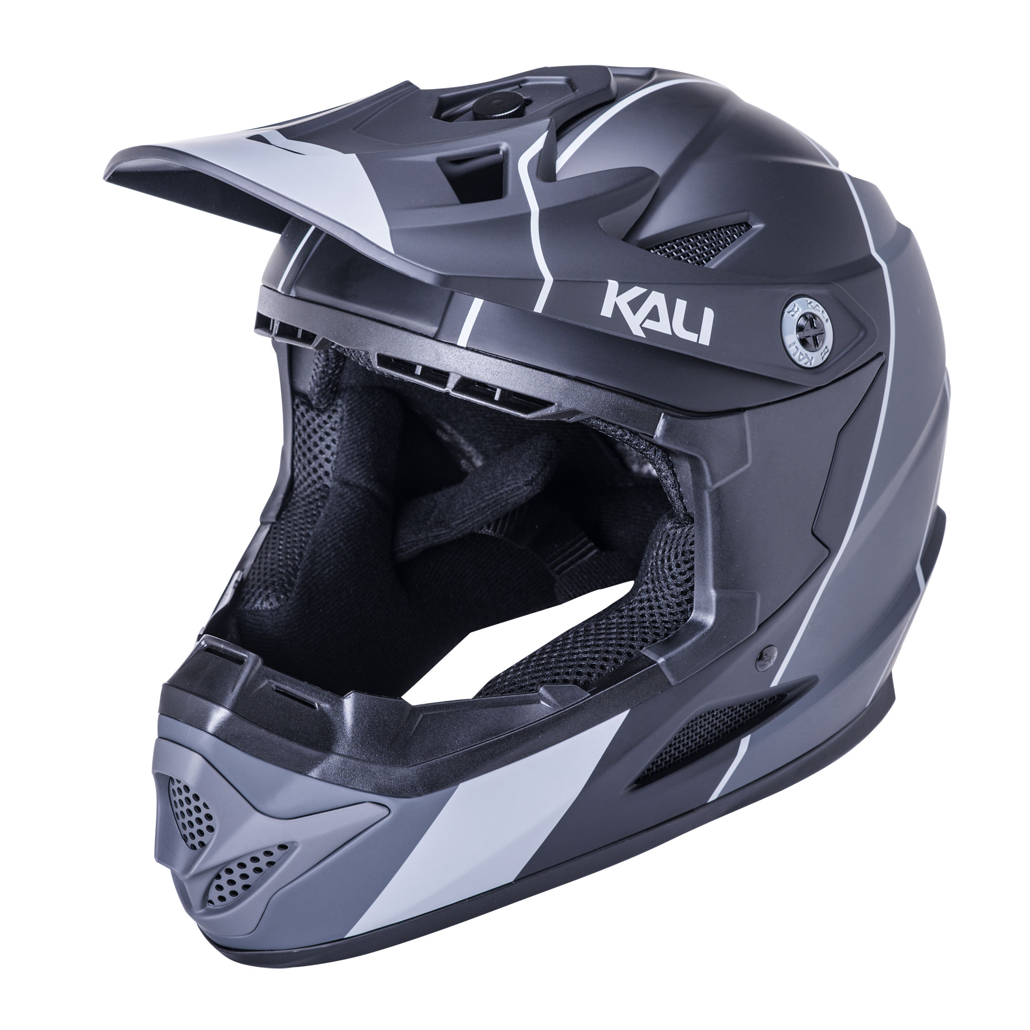 Kali Zoka Stripe  Full Face Helmet, Large, Black/Gray