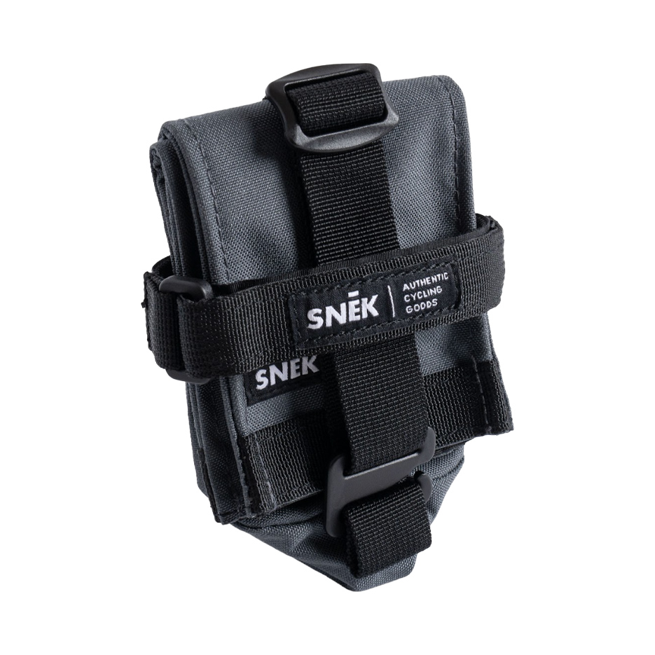 Snek Roll Top Saddle and Frame Bag - Charcoal