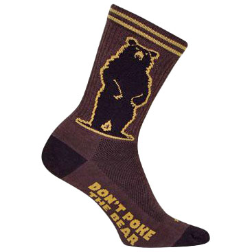 Sockguy Growl Wool 6" Socks, 5-9, Brown-Black