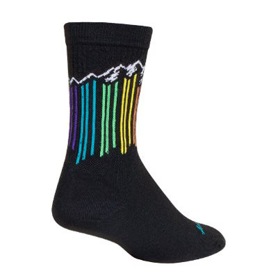 Sockguy Prism Peak Wool Crew 6" Socks, 5-9, Black