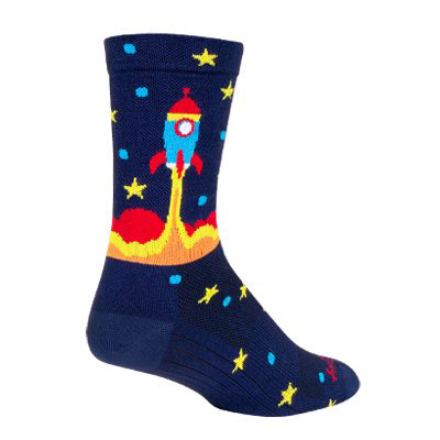 Sockguy Rocket Socket Crew 6" Socks, 9-13, Blue