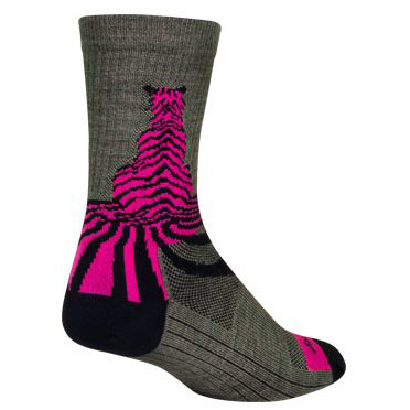 Sockguy Savage Wool Crew 6" Socks, 9-13, Grey