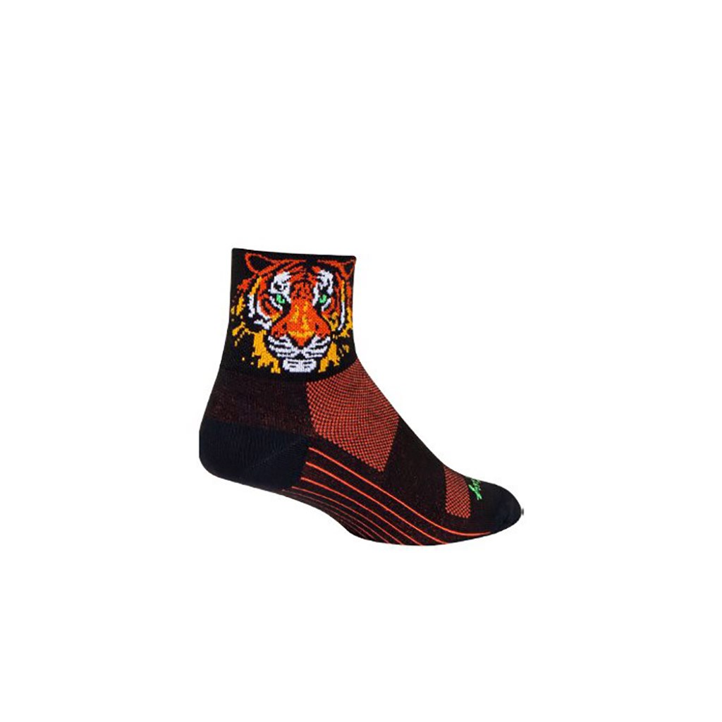 Sockguy Easy Tiger 3" Socks, 5-9, Black/Orange
