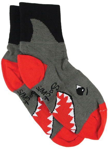 Sockguy Shark Socks, 9-13, Gray