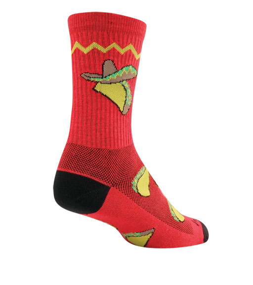 Sockguy Taco Tuesday Crew Socks, 5-9, Red