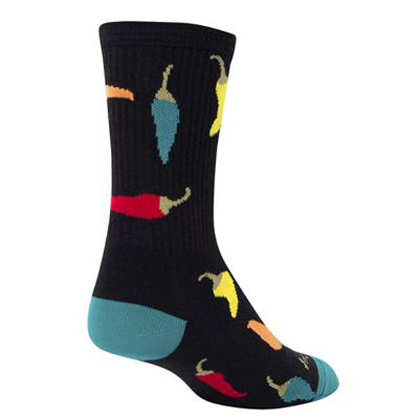 Sockguy Peppers Crew Socks, 9-13, Black