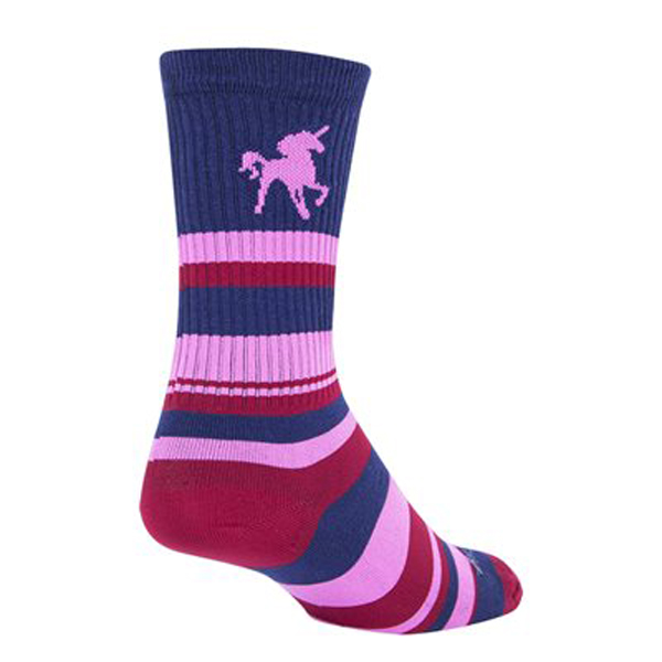 Sockguy Pink Unicorn Crew Socks, 5-9, Blue/Pink