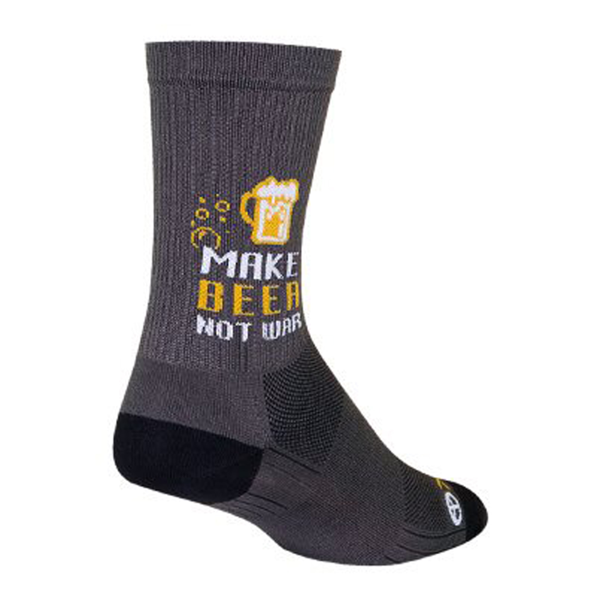 Sockguy Make Beer Not War SGX6 Socks, 9-13, Gray