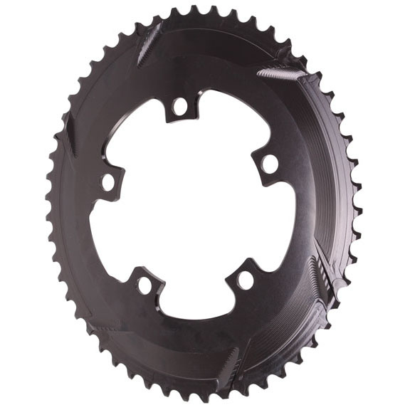 Absolute Black Premium Oval Road Chainring, 5x110BCD 52T - Black