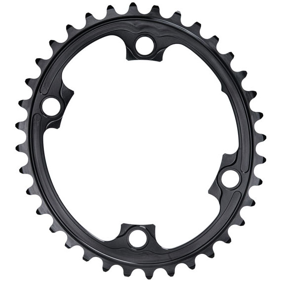 Absolute Black Premium Oval Road Chainring, 4x110BCD 36T - Black