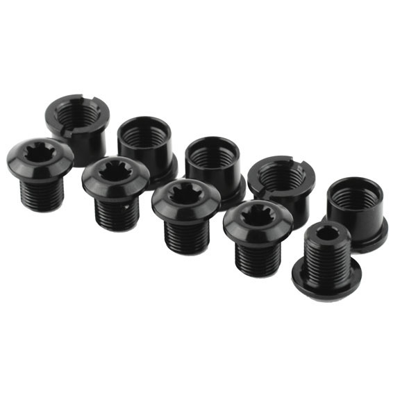 Absolute Black T-30 Chainring Bolt Set, Long Bolts and Nuts, 10pc