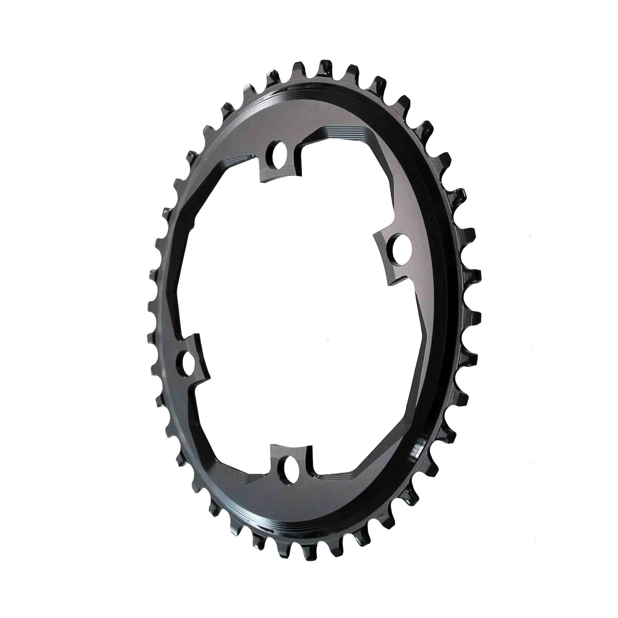 Absolute Black Oval Traction Chainring, 4x110mm Apex1 42T - Black