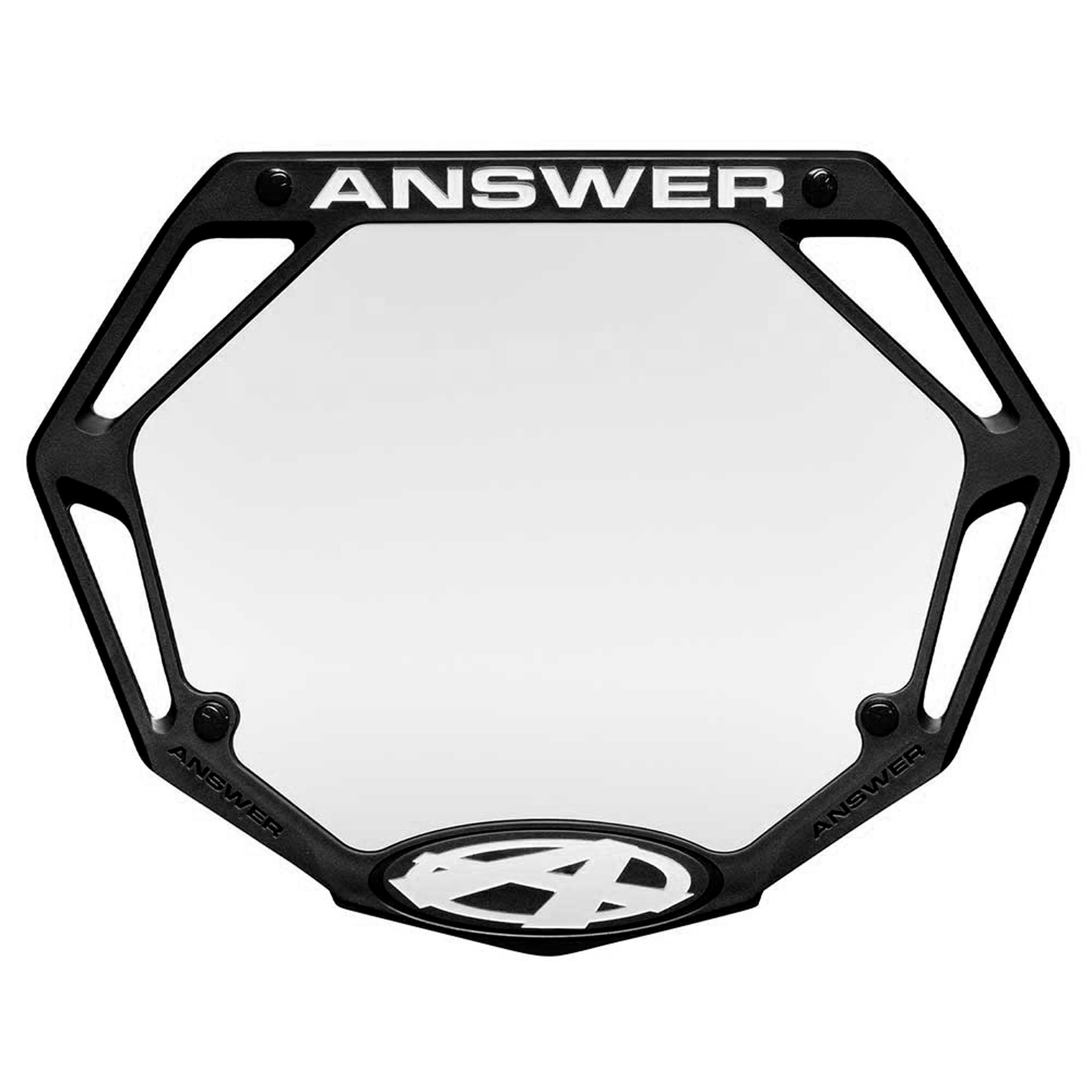 AnswerBMX 3D Number Plate, Mini, Black