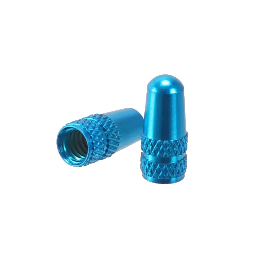 Alligator Alloy Valve Cap, Presta, Blue - Pair