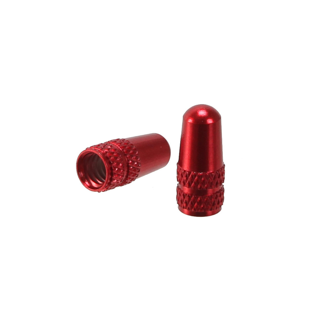 Alligator Alloy Valve Cap, Presta, Red - Pair