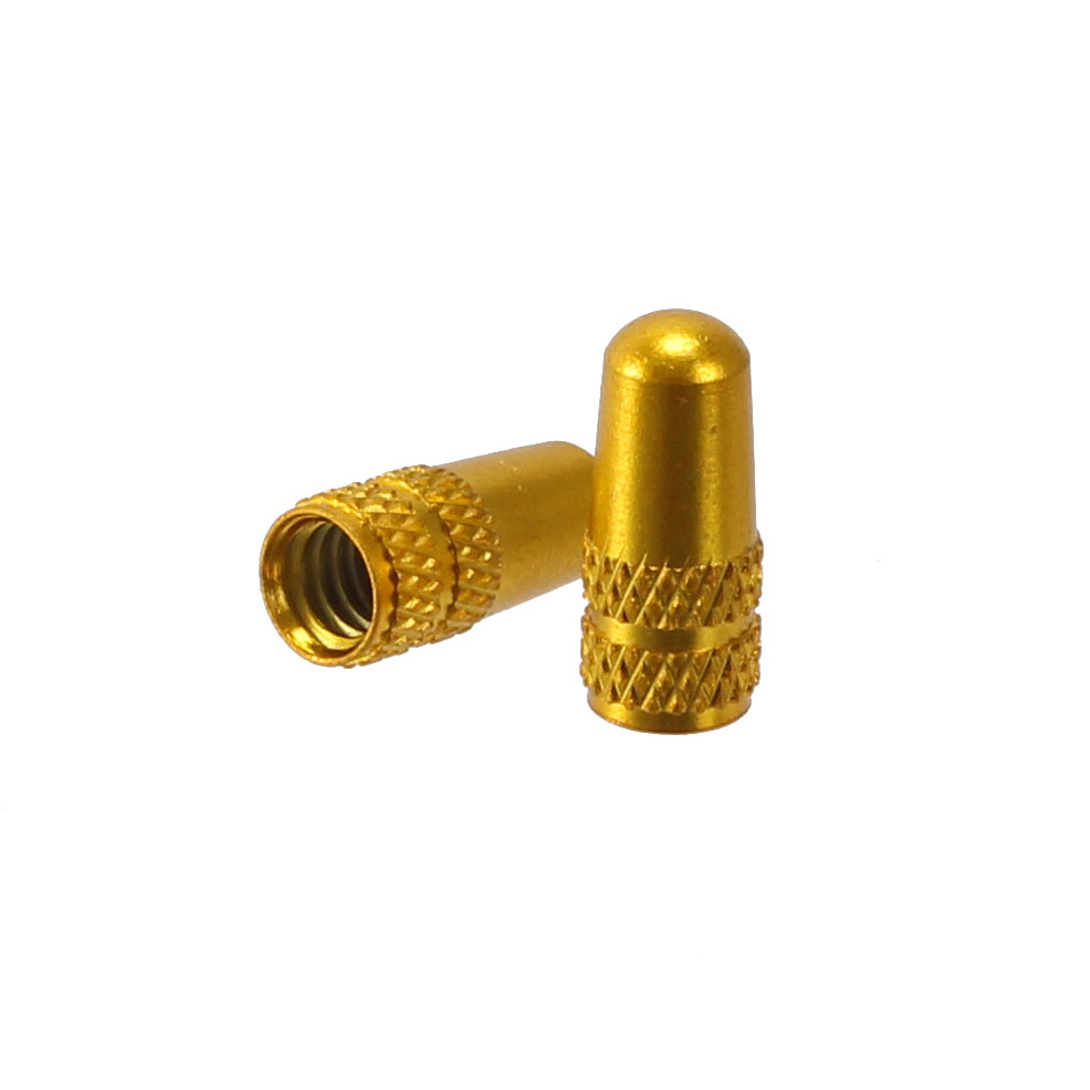 Alligator Alloy Valve Cap, Presta, Gold - Pair