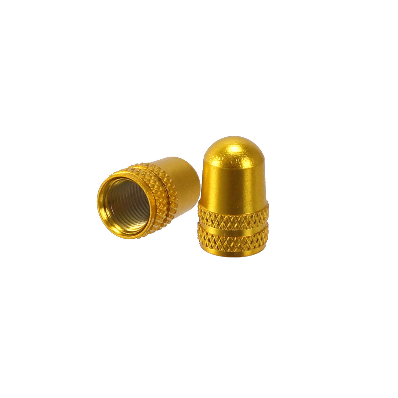 Alligator Alloy Valve Cap, Schrader, Gold - Pair