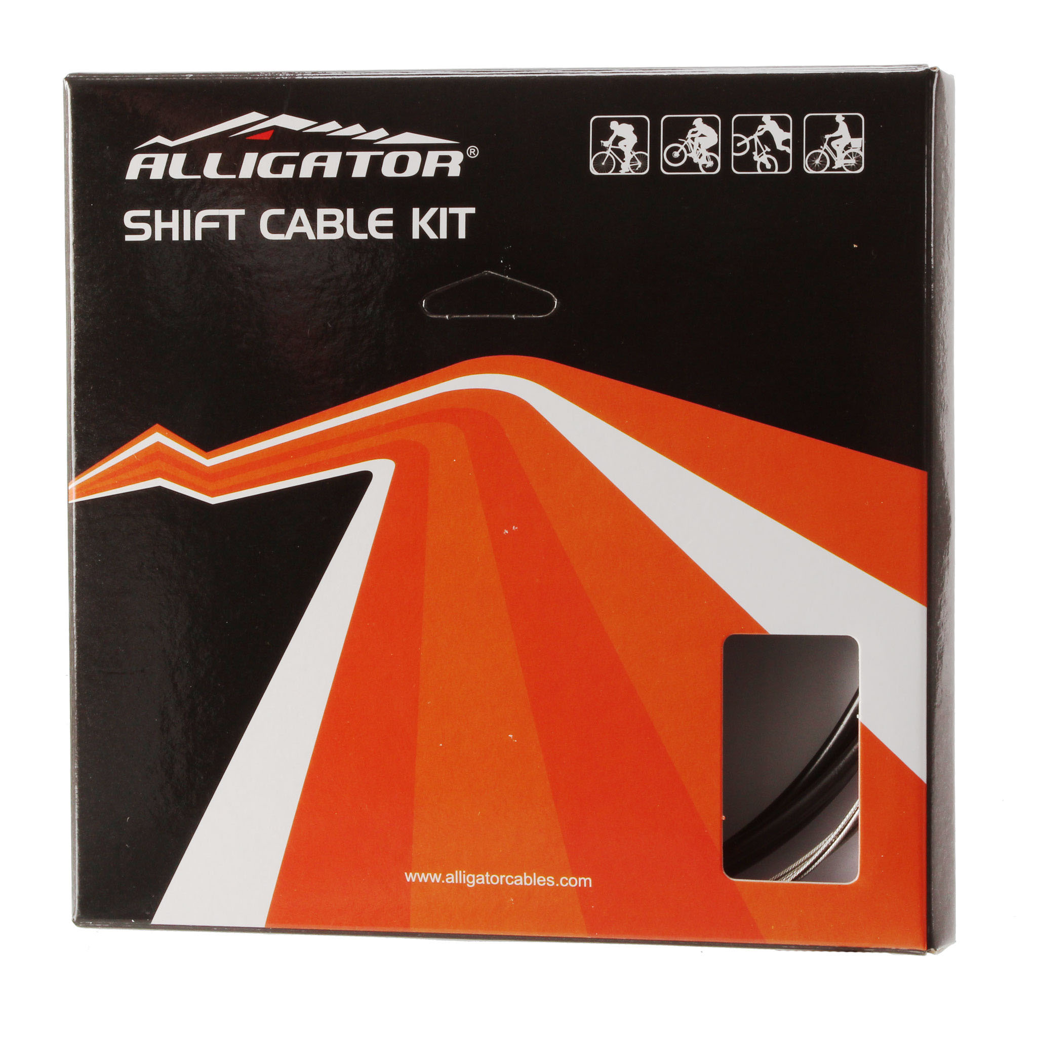 Alligator Reliable Shift Cable/Casing Set, Rear Only - Blk