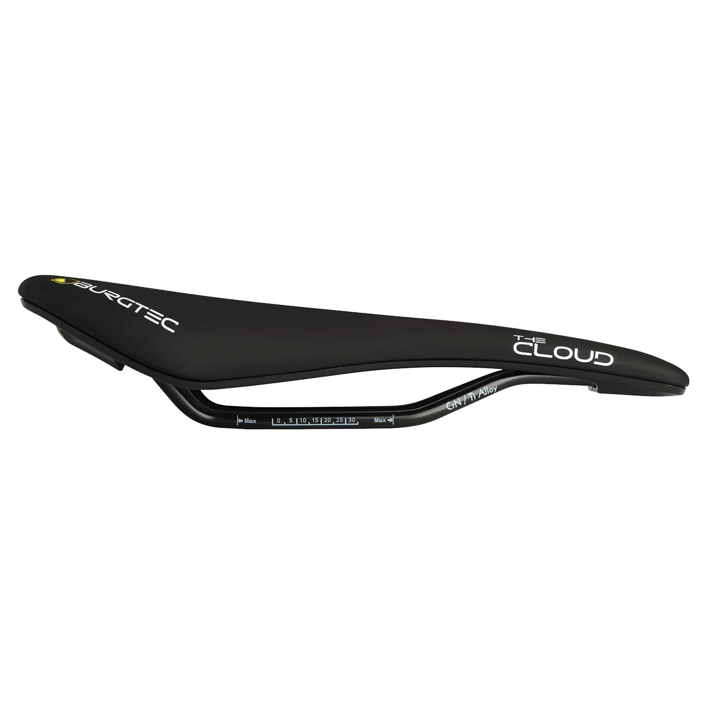 Burgtec The Cloud MK2 Saddle, Ti Rail/Carbon Base, Black
