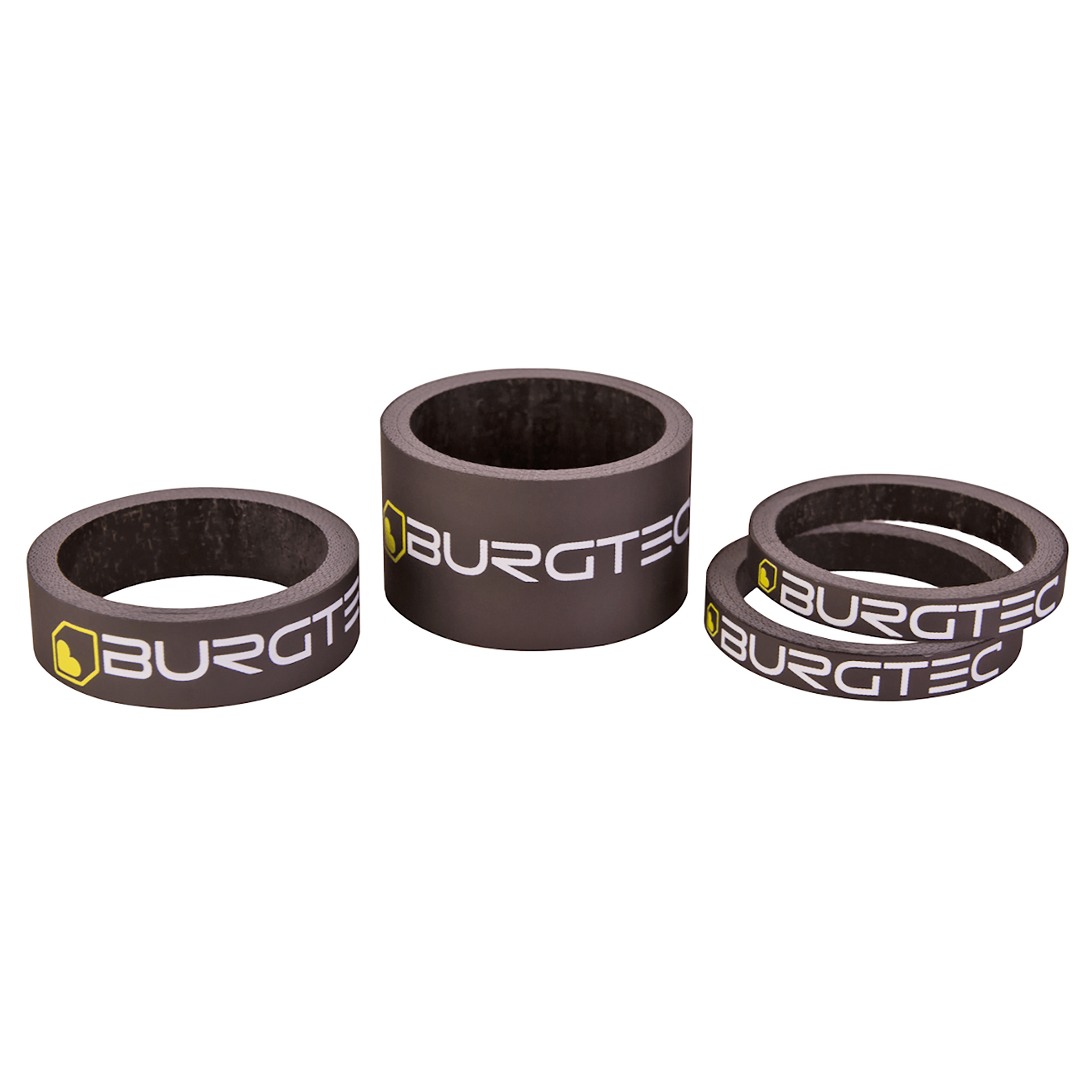 Burgtec Carbon Stem Spacer Kit, Burgtec Black, 4/Count