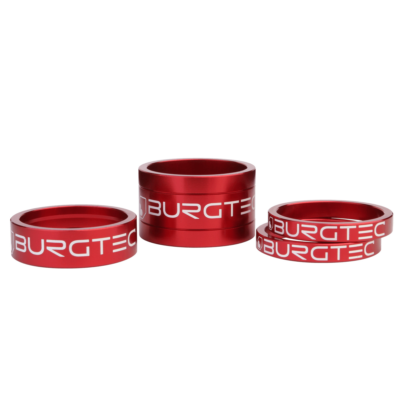Burgtec Stem Spacer Kit, Race Red, 4/Count