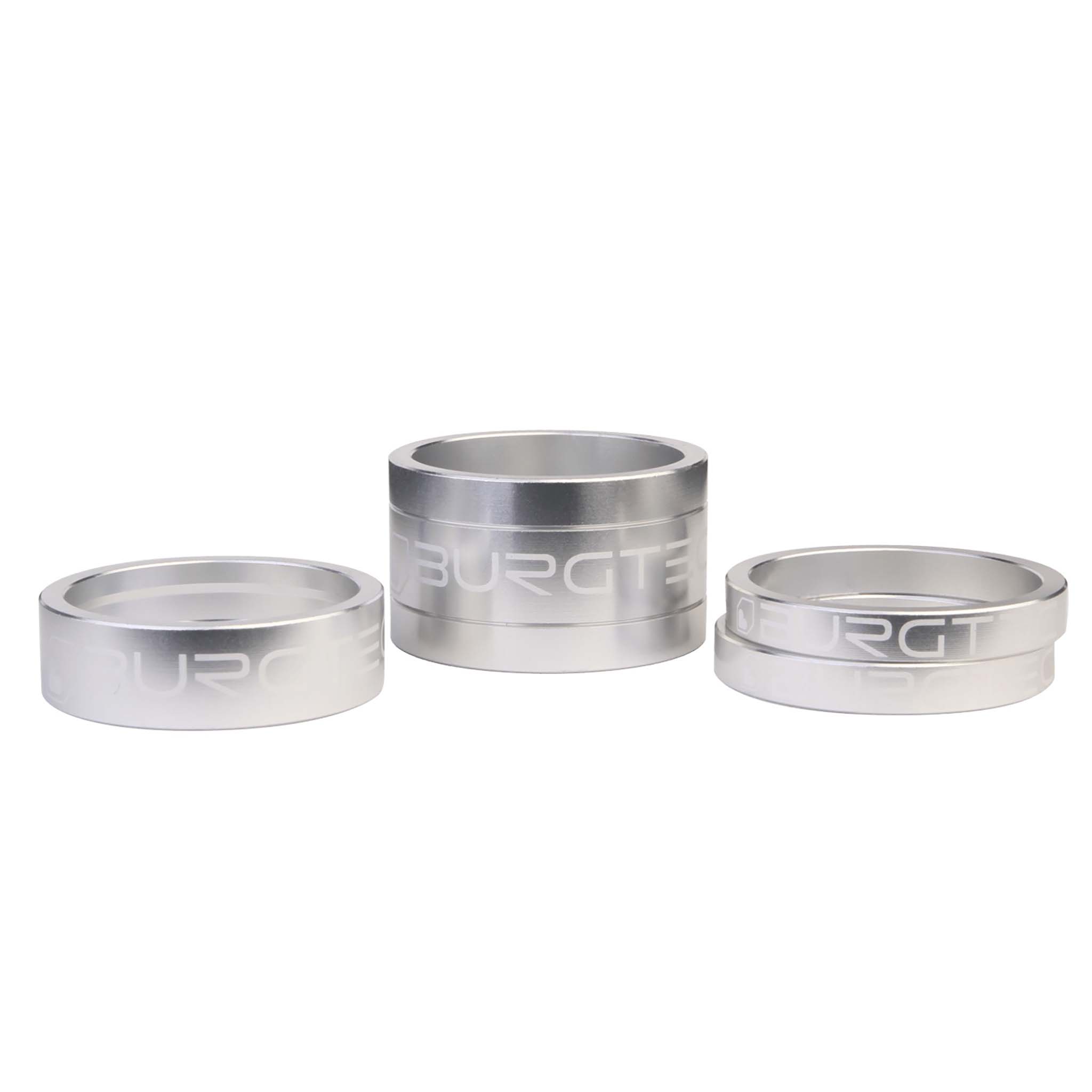Burgtec Stem Spacer Kit, Rhodium Silver, 4/Count
