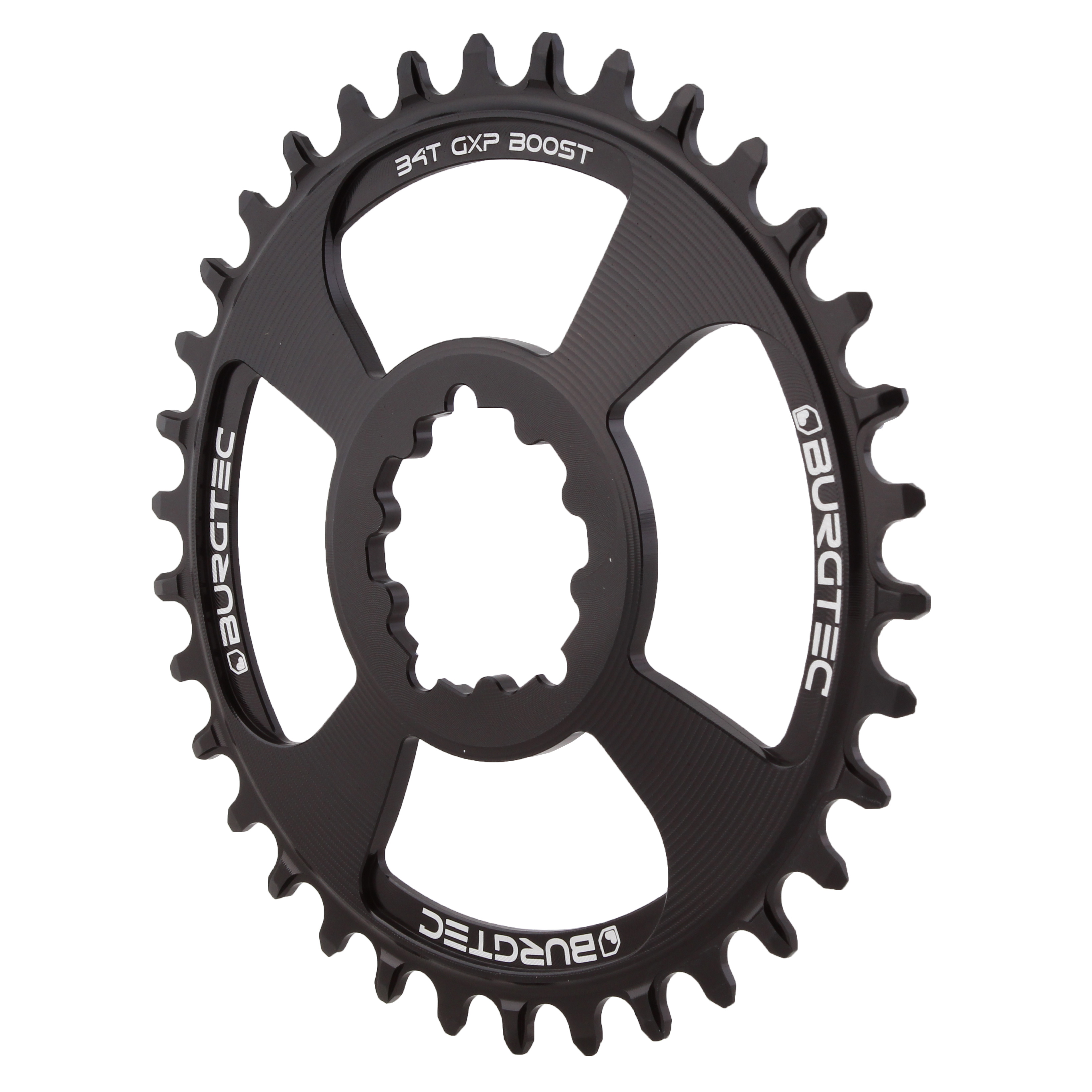 Burgtec GXP Boost 3mm Offset Thick Thin chainring, 34T, Black