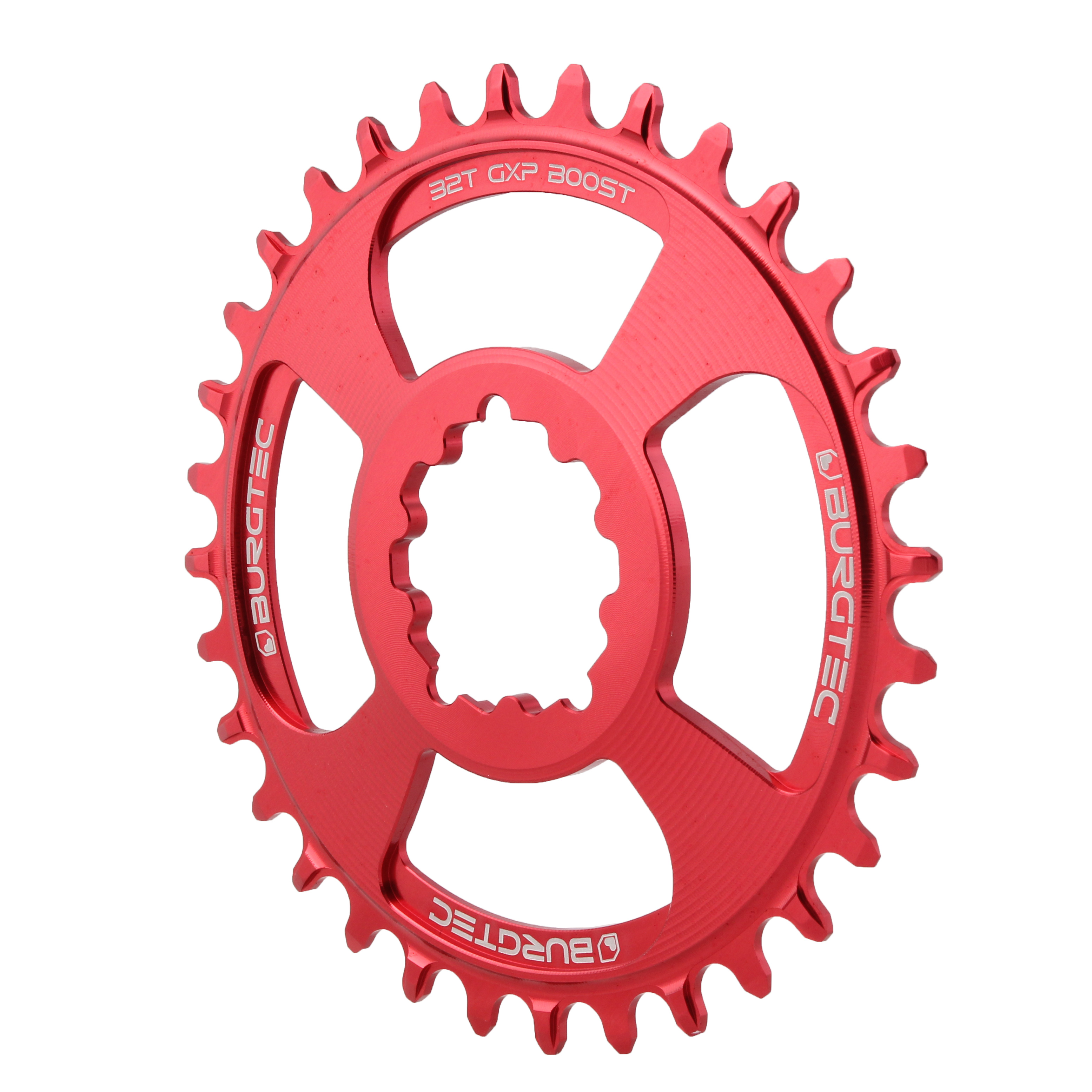Burgtec GXP Boost 3mm Thick Thin Chainring, 32T, Race Red