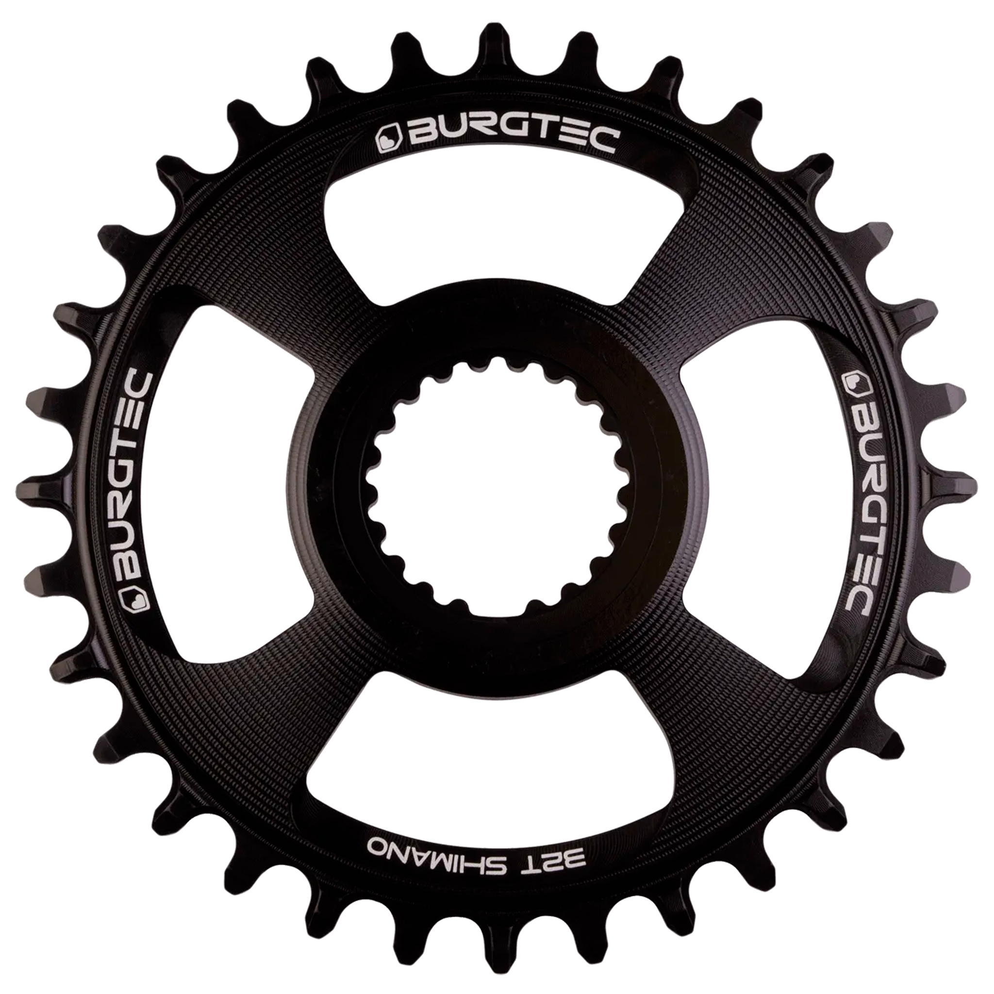 Burgtec Shimano Direct Mount Thick Thin Chainring, 32T, Blk