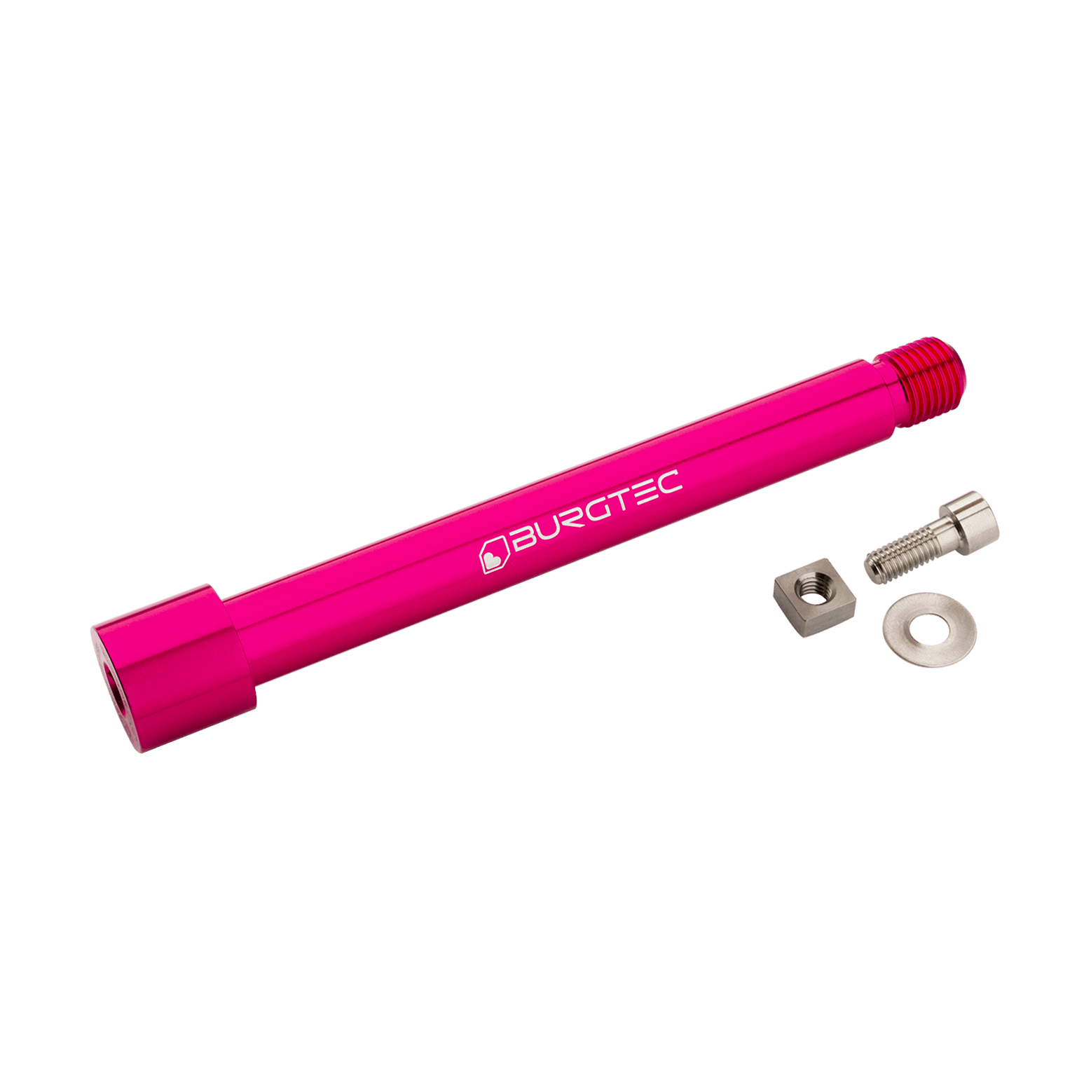 Burgtec Fox Fork 2021+ Axle, 15x110mm - Toxic Barbie Pink