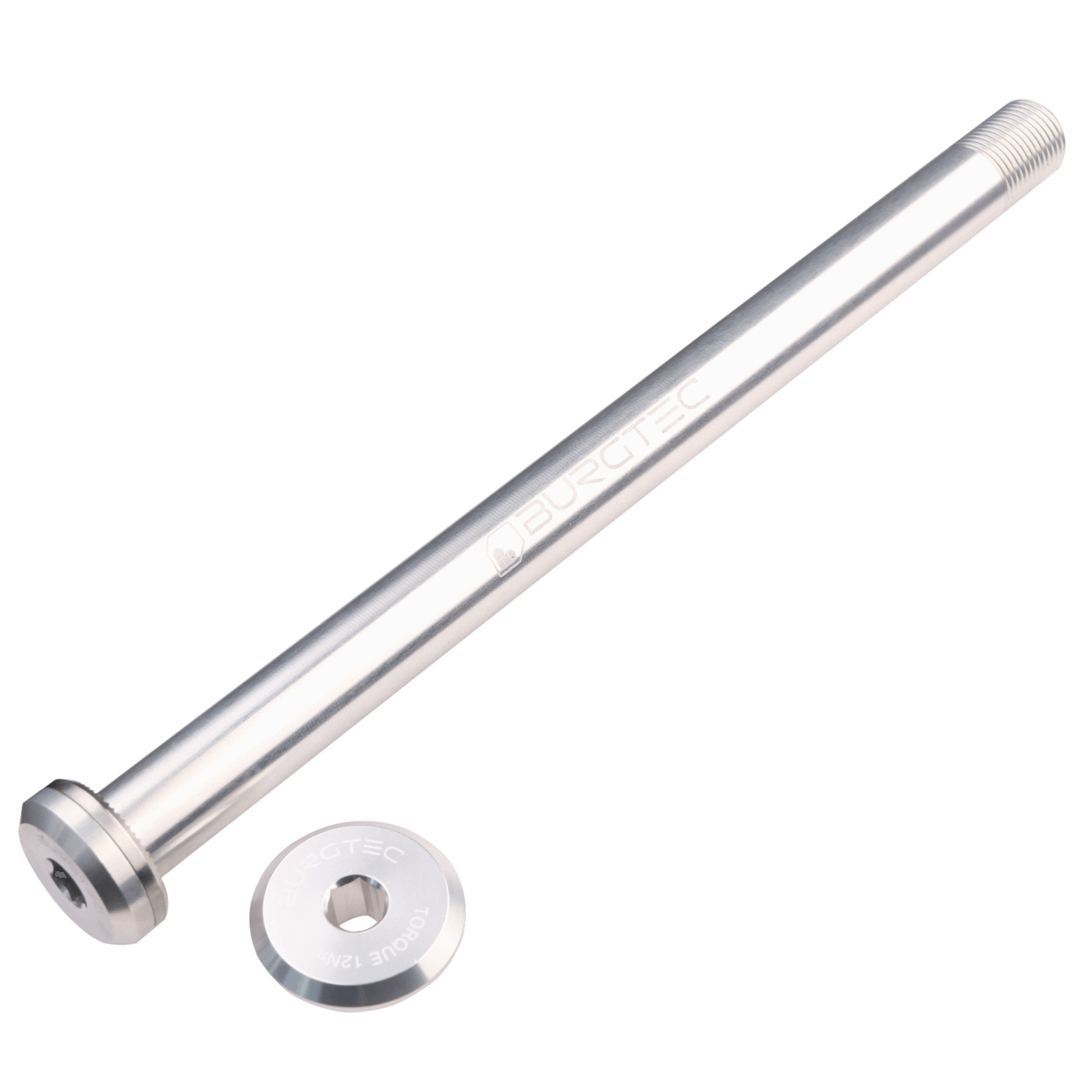 Burgtec Santa Cruz Rear Axle, 12x168.5mm, Rhodium Silver