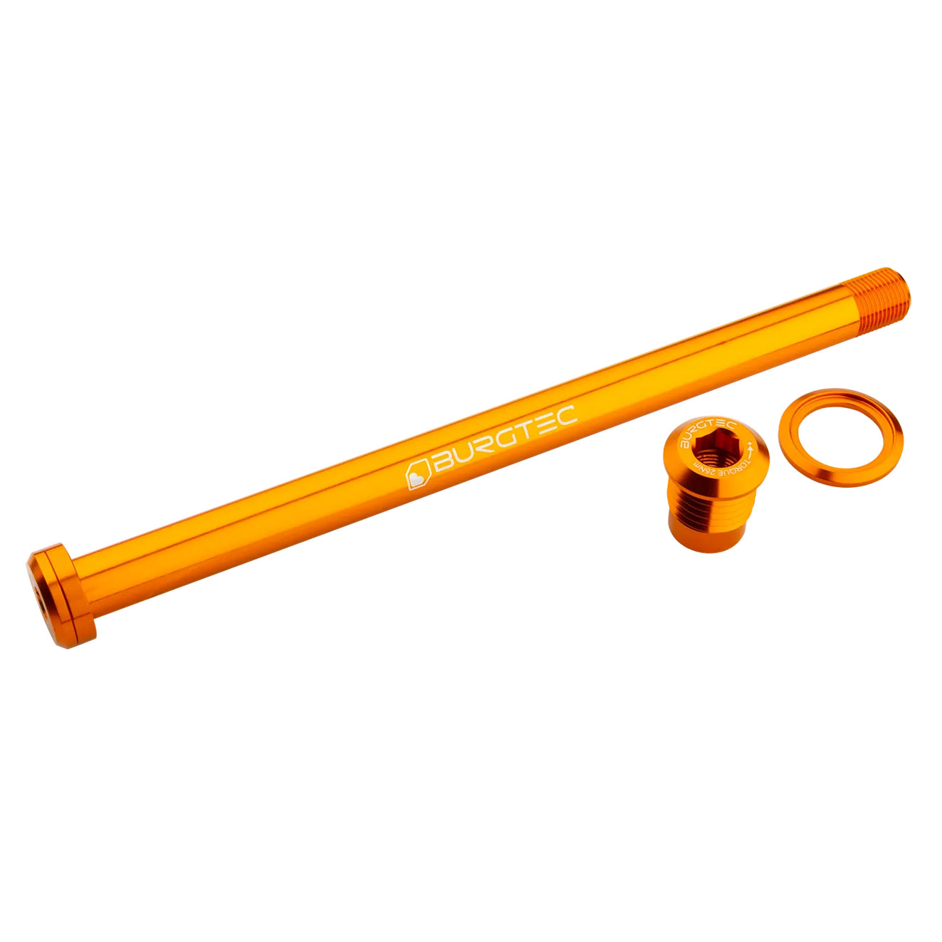 Burgtec 180mm x 12mm 1.00mm Pitch Rear Axle, Iron Bro Orange