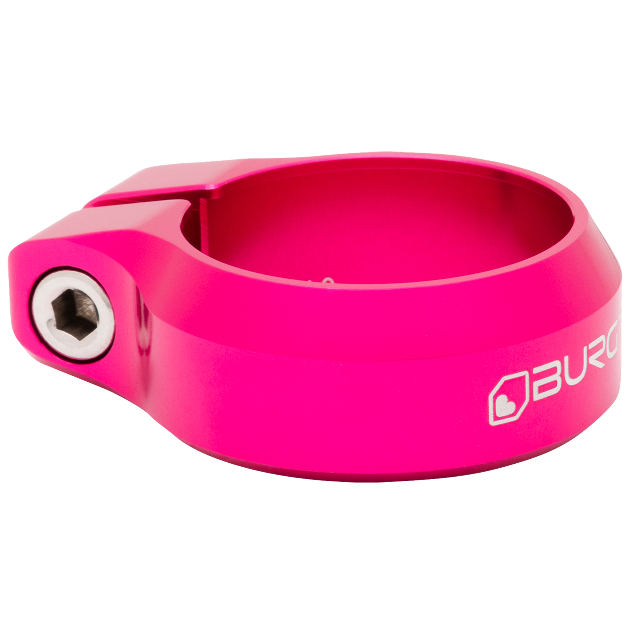 Burgtec Seat Clamp, 34.9mm, Toxic Barbie Pink