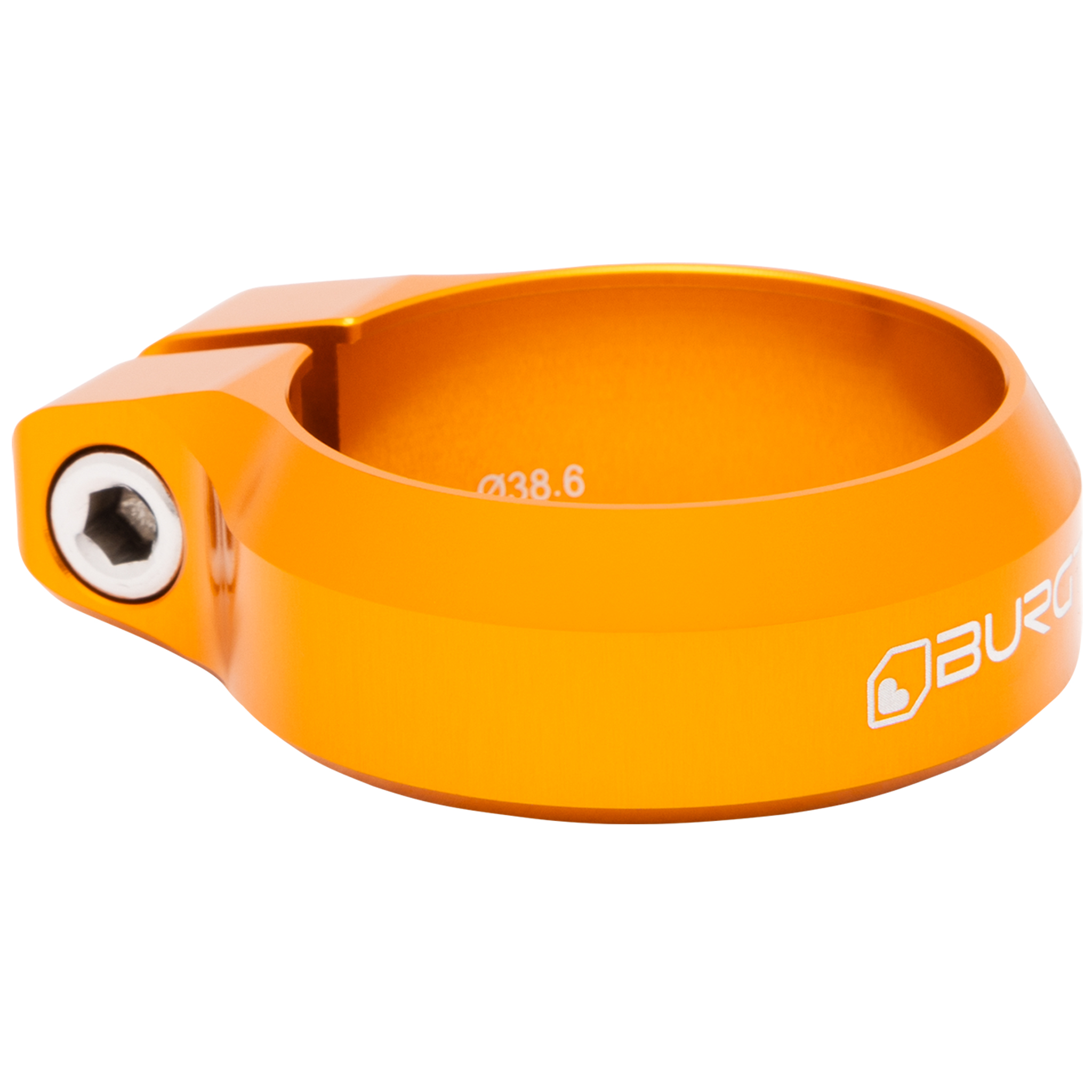 Burgtec Seat Clamp, 38.6mm, Iron Bro Orange