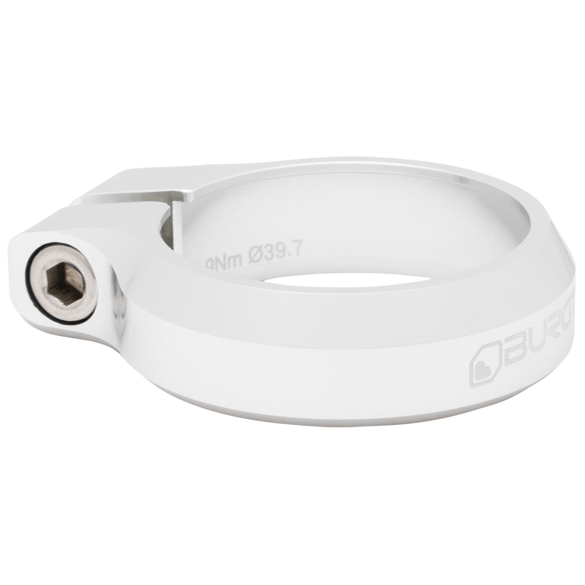 Burgtec Seat Clamp, 39.7mm, Rhodium Silver