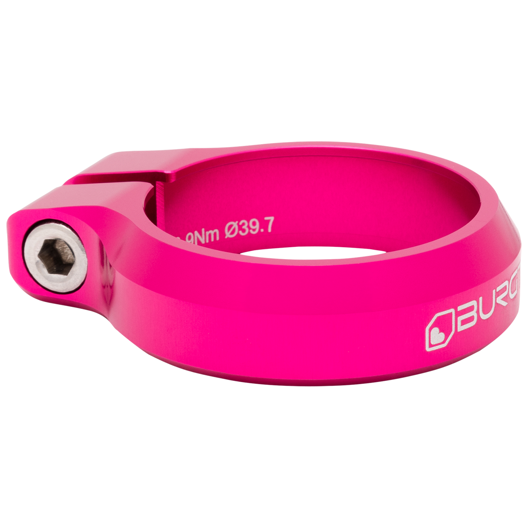Burgtec Seat Clamp, 39.7mm, Toxic Barbie Pink