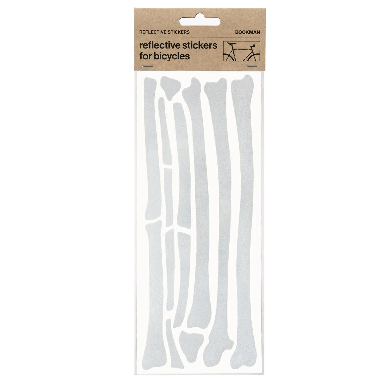 Bookman Visibility Reflective Stickers, Bone, White