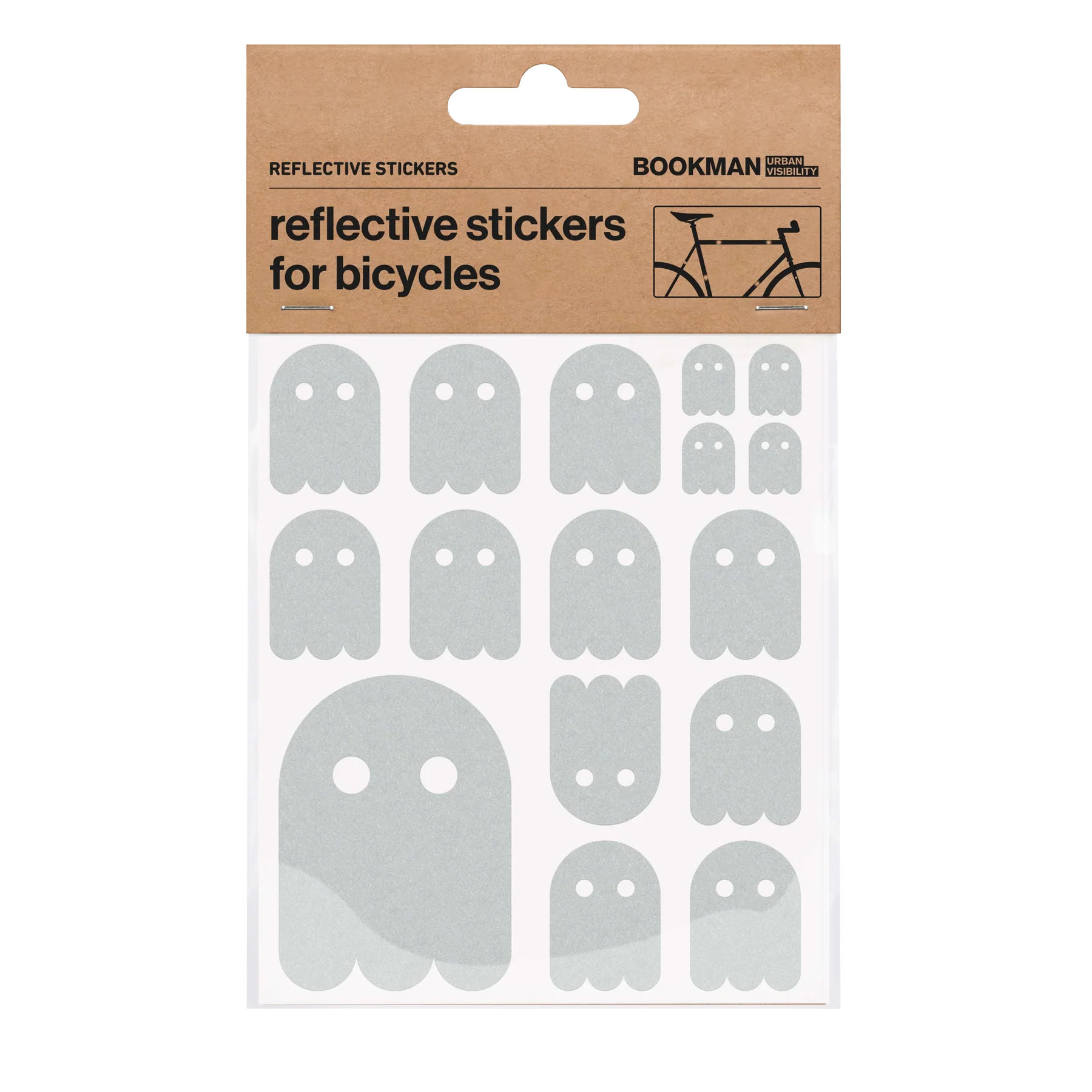 Bookman Visibility Reflective Stickers, Ghost, White