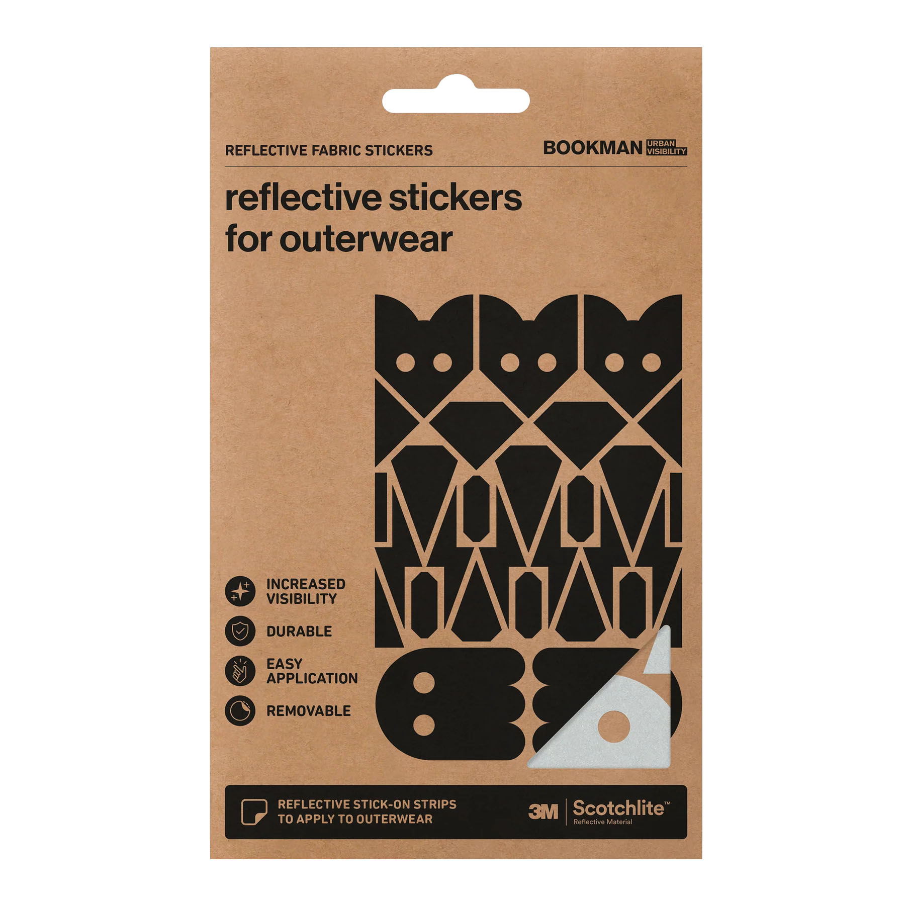 Bookman Visibility Reflective Fabric Stickers, Adventure, Silver
