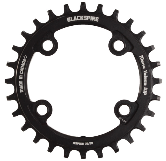 Blackspire Snaggletooth NW Chainring, 76BCD 28t - Blk 