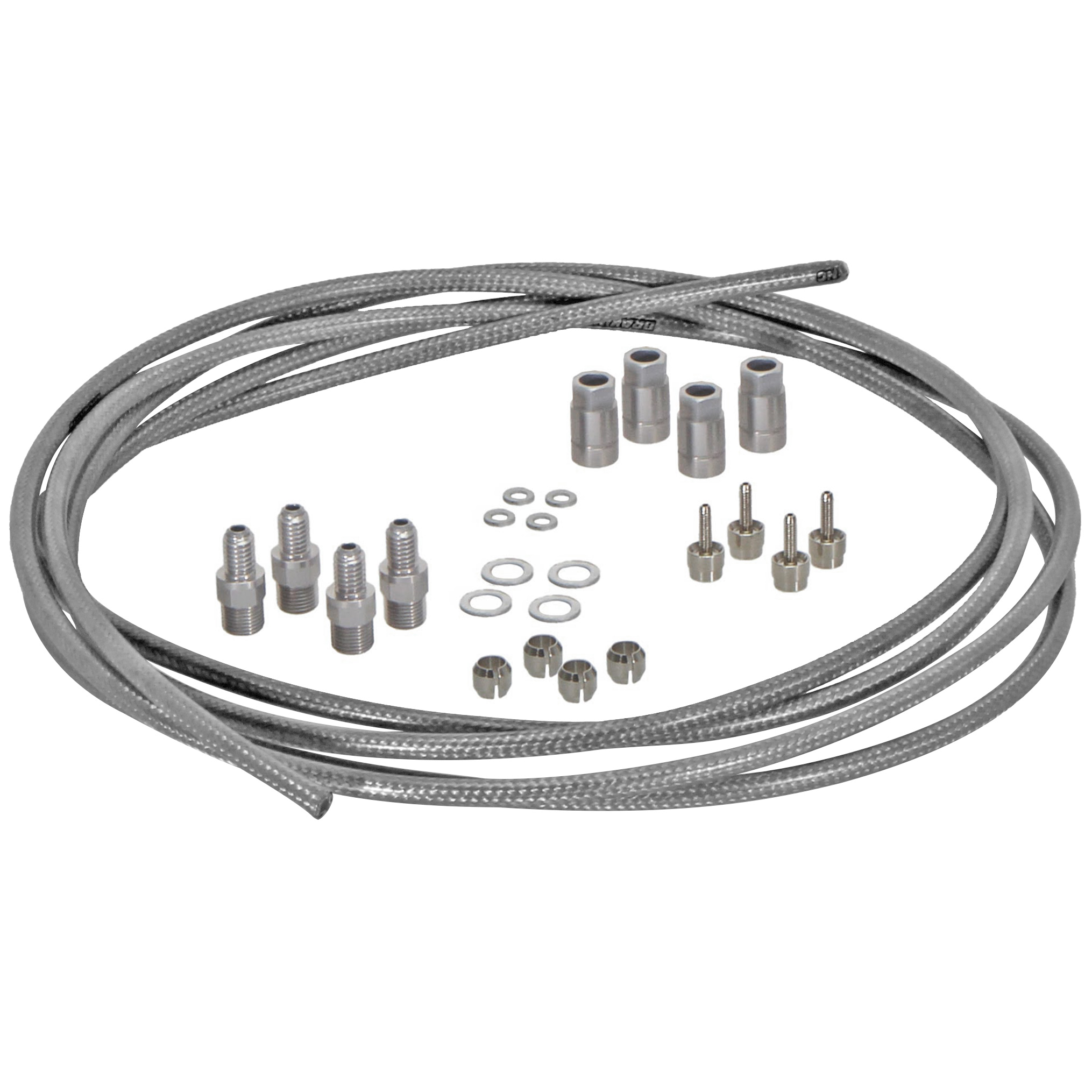 Braking Italy (Sunstar) Incas 2.0 Steel Braided/Kevlar Hose Kit, 5mm - Silver