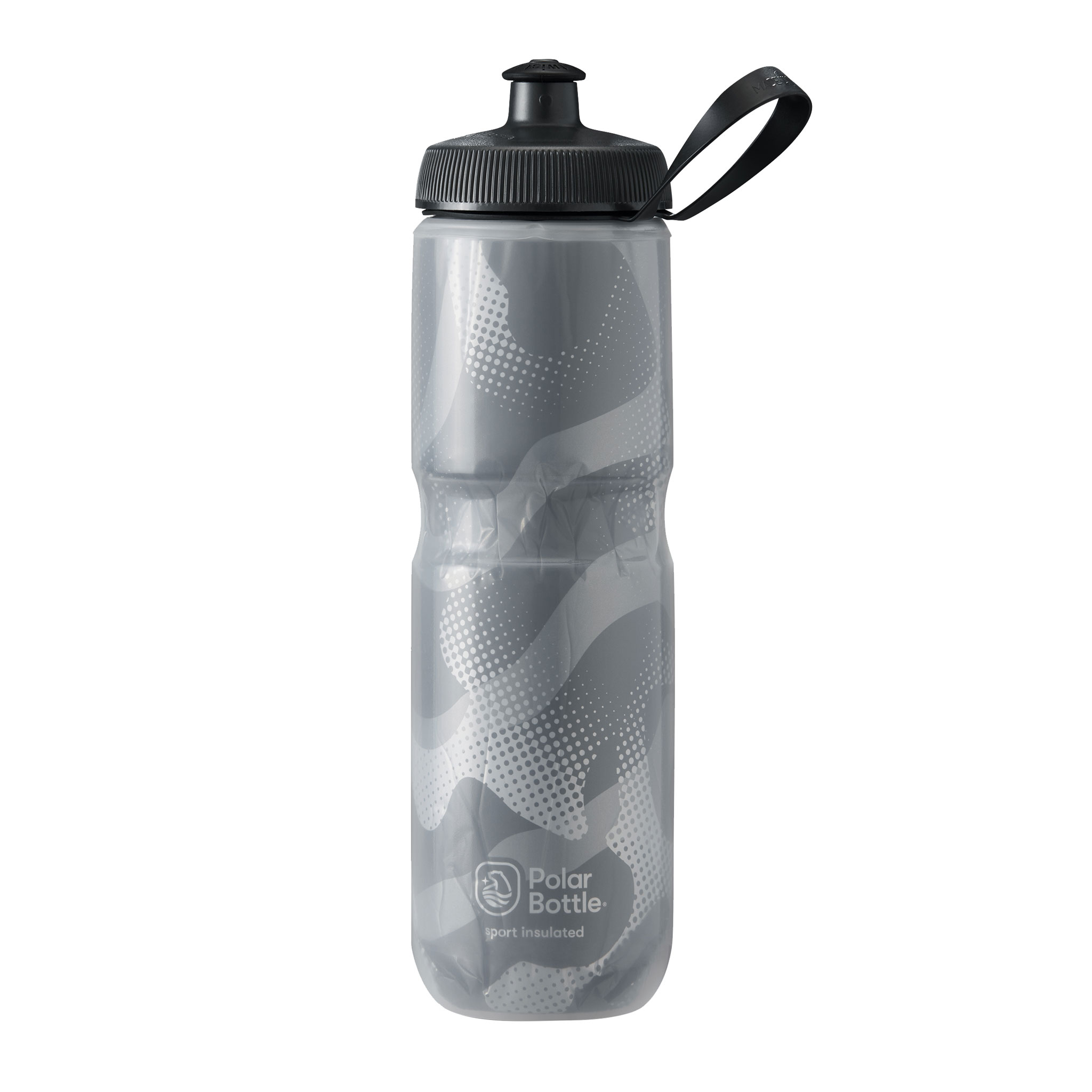 Polar Bottle Sport Insulated Bottle, Charcoal/Silver, 24oz 