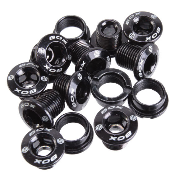 BOX Spiral Chainring Bolt Kit, Black