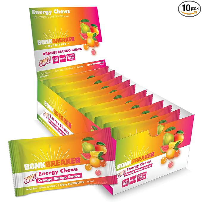 Bonk Breaker Energy Chews, Orange/Mango/Guava (OMG) 10/Count