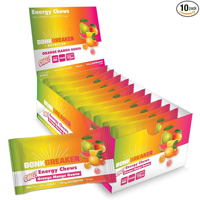 Bonk Breaker Energy Chews, Orange/Mango/Guava (OMG) Box/10