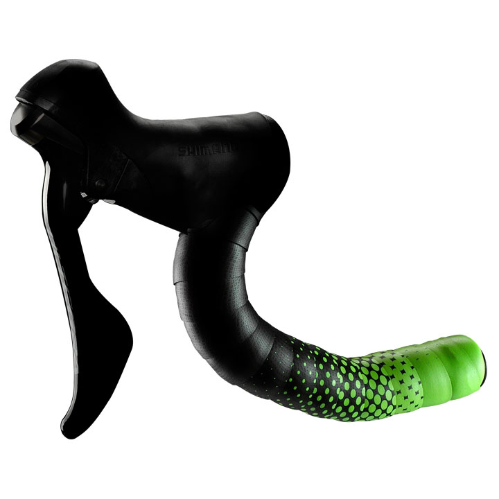 Ciclovation Leather Touch Handlebar Tape, Fusion Dot Neon Green