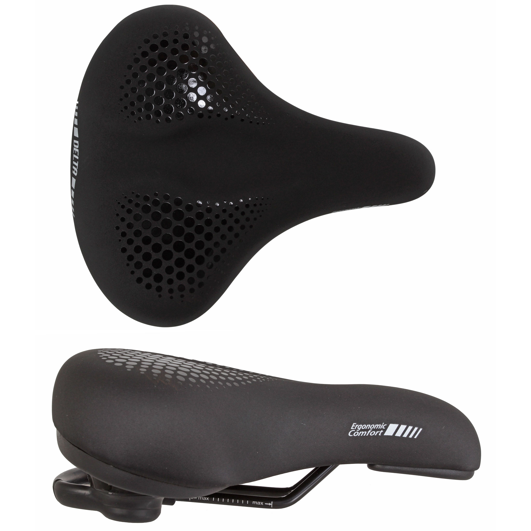 Delta Delta Comfort Saddle, 255x220, Black