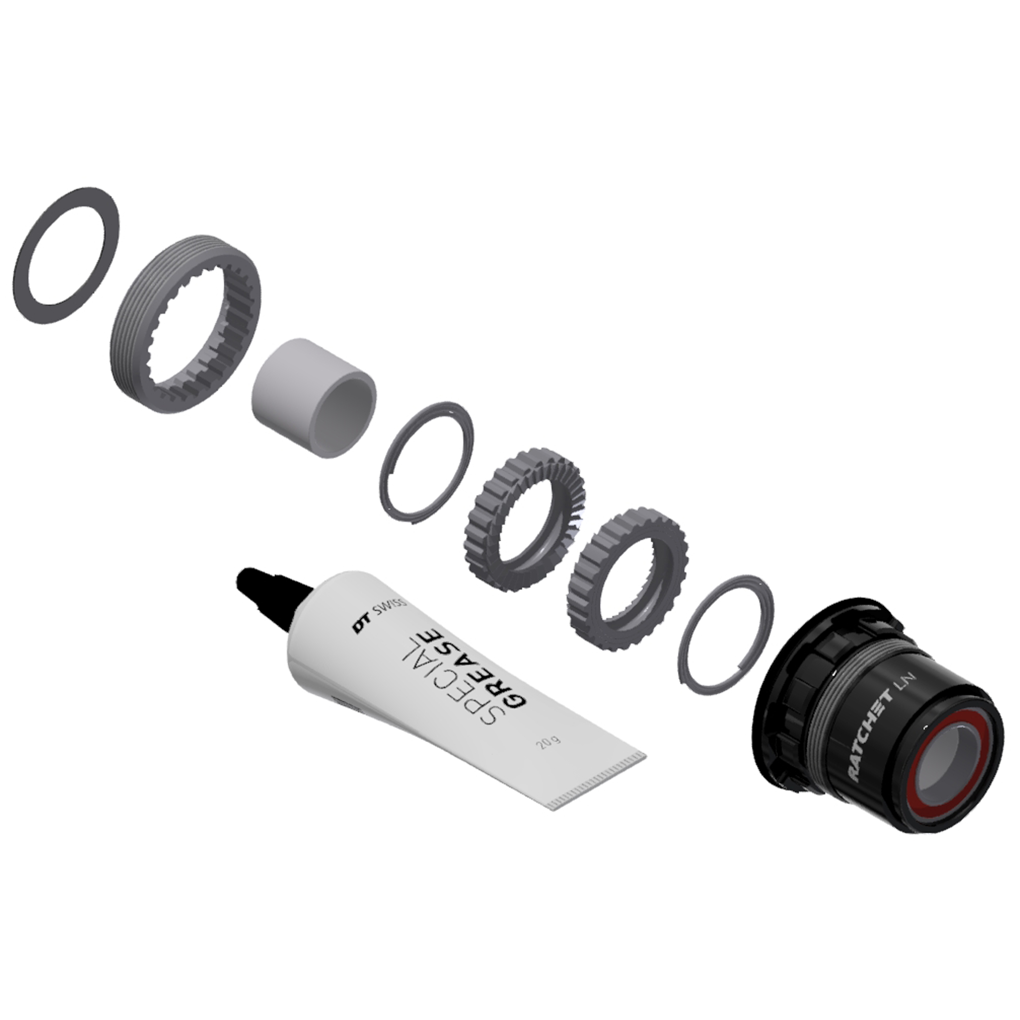 DT Swiss 370 Ratchet LN 36t Upgrade Kit, XD FH Body