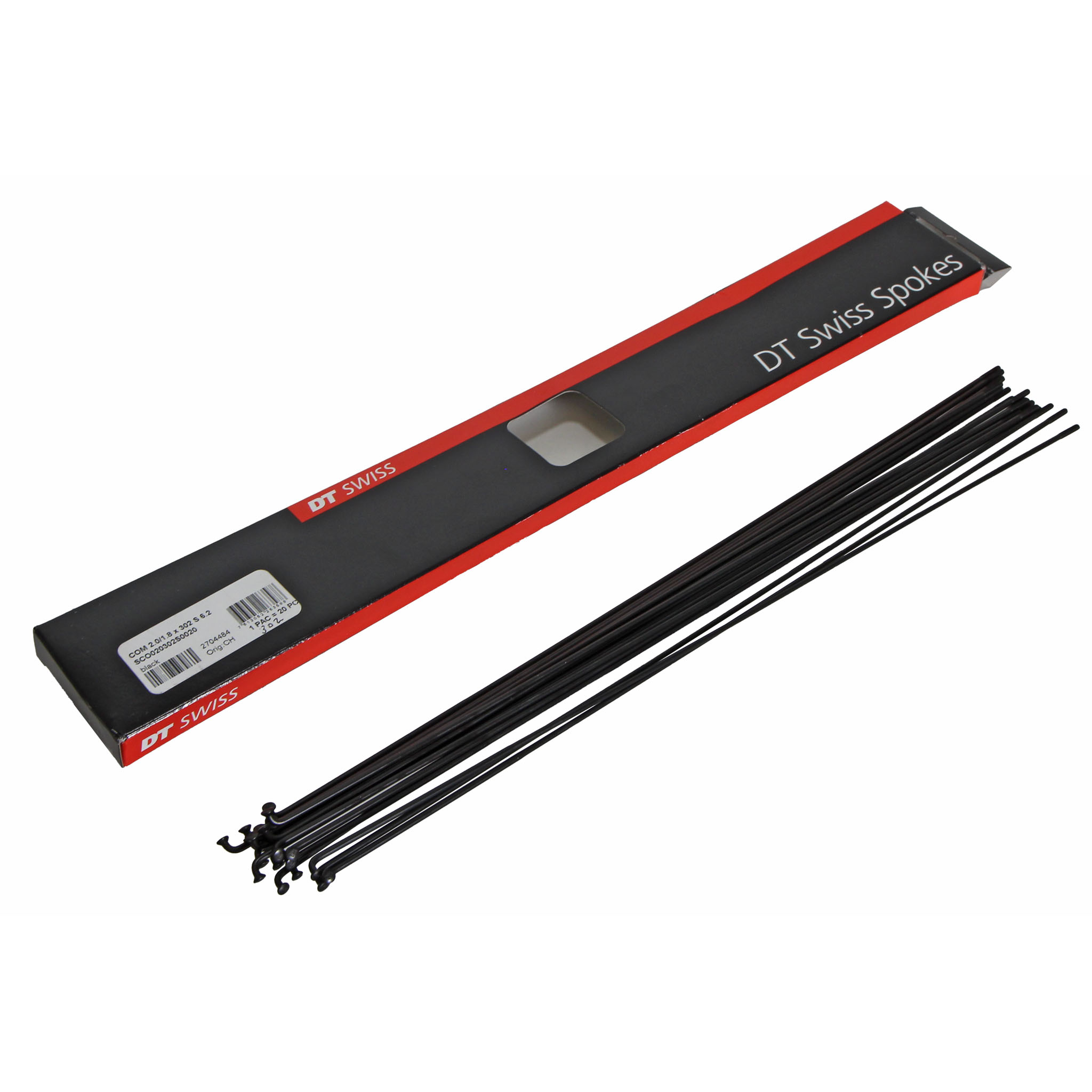 DT Swiss Competition 14g DB Spoke, Black, 268mm, 20/Count